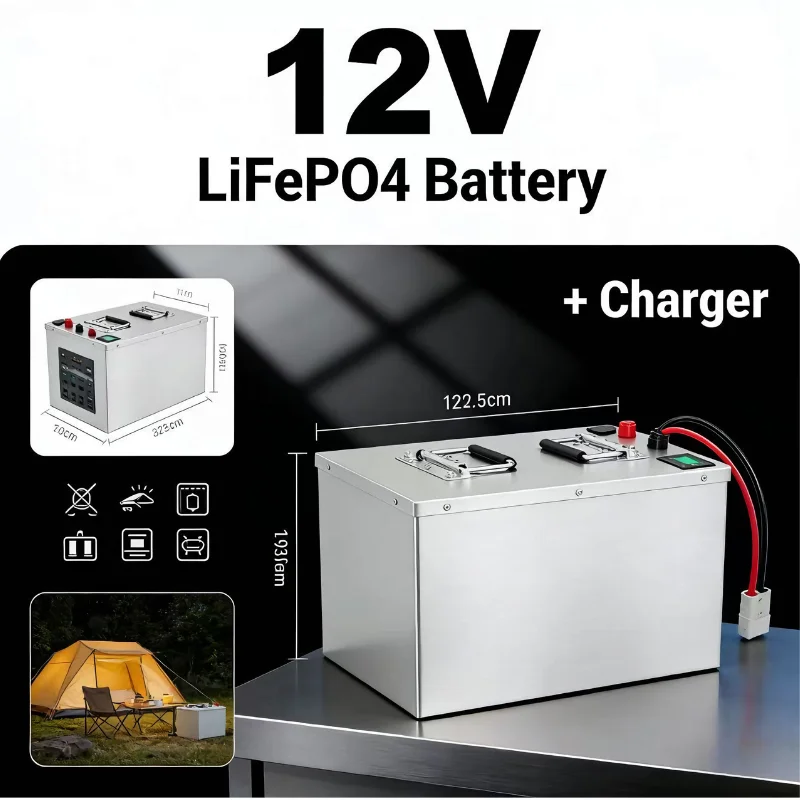 Lifepo4 12V 100Ah Bms Bluetooth - بطارية ليثيوم فوسفات الحديد 12 فولت