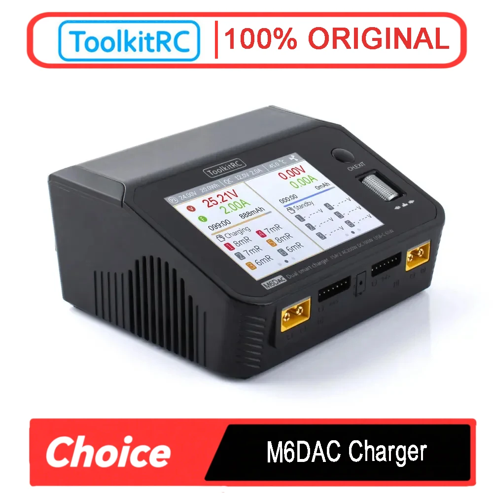 شاحن وتفريغ ذكي ثنائي القناة T - مراجعة Toolkitrc M6Dac Smart Charger وسعره