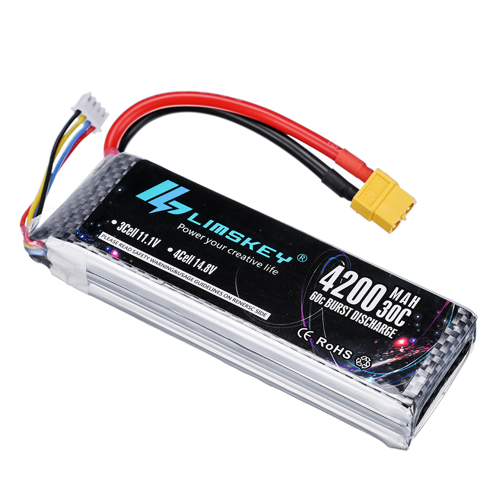 2S 3S 4S يبو بطارية 7.4V 11.1V - مراجعة 4S Lipo Battery 14.8V 6000Mah وسعره
